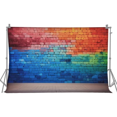 2.1 * 1.5m/ 7 * 5ft Fotografie Achtergrond Portretfotografie Achtergronden Kleurrijke Bakstenen Muur Foto Type 3 brown