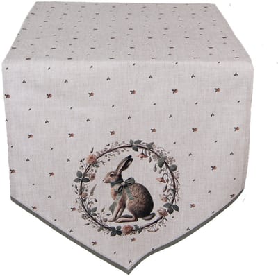 Clayre & Eef Tafelloper 50x160 cm Beige Katoen