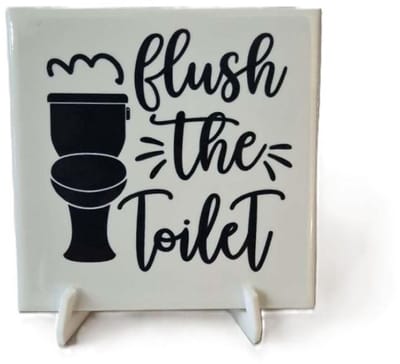 Spreuken tegel toilet - incl witte tegel standaard - gein - spreuk