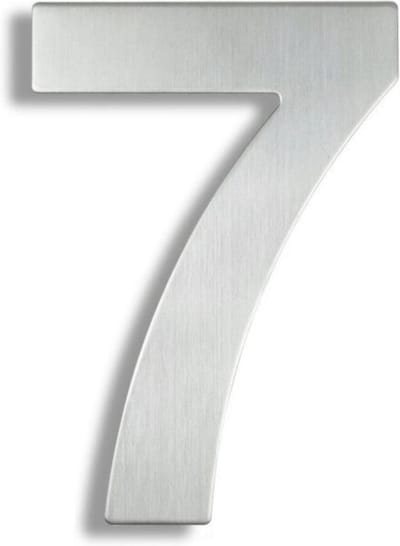 Huisnummer Zilver RVS nr. 7 - 15 cm hoog - Modern RVS Huisnummer - Roestvrij Staal