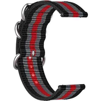 Vervangende bandjes Compatibel voor BIOCERAMIC 3 Ring Canvas Band Horlogebanden Black Gray, Red Black Gray black