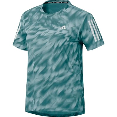 Adidas Own The Run Allover Print T-shirt Met Korte Mouwen Blauw,Grijs S Vrouw
