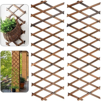 Uitbreidbaar Plantenrek 180x30 cm - Houten Latticepaneel voor Klimplanten - Muurdecoratie voor Binnen en Buiten