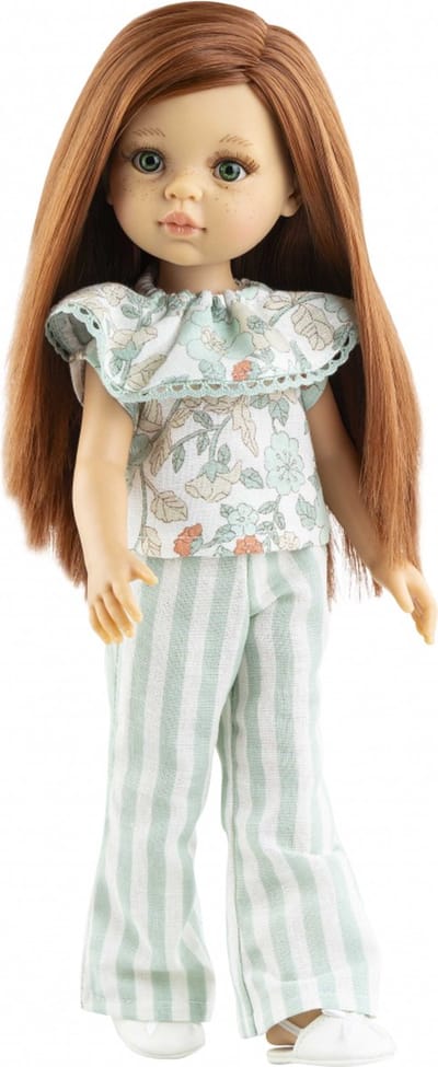 Paola Reina Amigas Angela babypop blank meisje met lang roodbruin haar en blauwe ogen 32cm