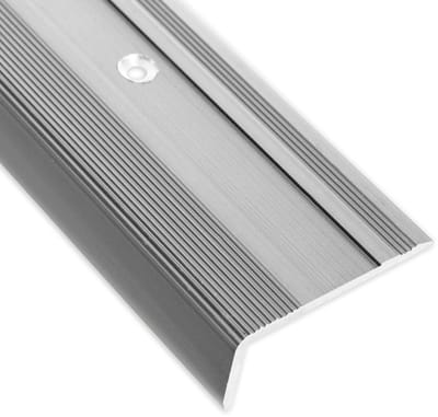 FLOORDIREKT Trapneusprofiel - Trapprofiel - Glory - Hoekprofiel - Voorgeboord - Zilver - 36 x 17 mm - Lengte: 90 cm