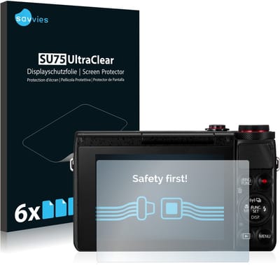 Savvies - Screenprotector voor Canon PowerShot G7 X G7X - Folie Beschermfolie transparant 6 Stuks