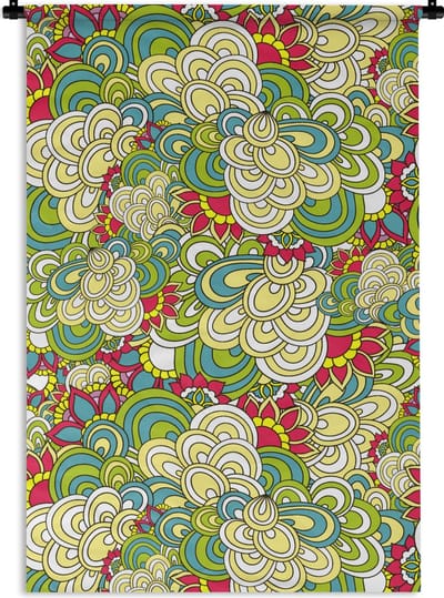 Wandkleed - Wanddoek - Patronen - Bloemen - Lente - 60x90 cm - Wandtapijt
