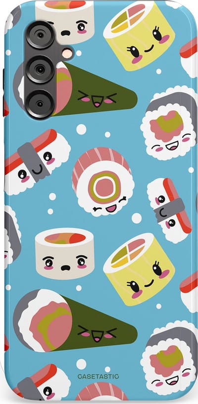 Casetastic Hoesje Geschikt voor Samsung A14 (5G/4G) - Stijlvolle Beschermende Duo-layer Case - Sushi mania