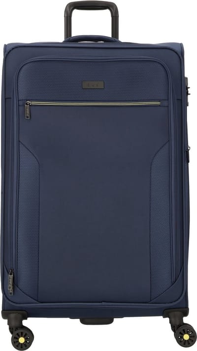 d & n Travel Line 9704 4 wielen Trolley L 78 cm met uitbreidingsplooi - Zachte bagage - TSA slot - dark blue