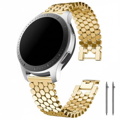 Stalen bandje - geschikt voor Garmin Venu 2s / 3s / 4 (41mm) / Vivoactive 4s / Forerunner 255s / 265s - Huawei Watch GT 5 Pro - 42mm / GT 6 / GT 5 / GT 4 - 41mm - rvs - goud