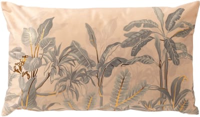 Dutch Decor AARON - sierkussen 30x50 cm - bladmotief - Moss Gray - roze - Inclusief binnenkussen - Luxe kussens voor woonkamer & bank