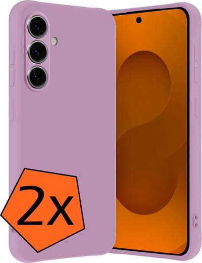 Hoes - 2 Stuks - Geschikt voor Samsung Galaxy S25 - Sterk & Shockproof - Case Siliconen - Back Cover - Telefoon Hoes - Lila