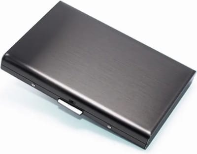 Bankkaartenhouder anti skim - bankkaart beschermer rfid - bankkaarthouder - anti skim - rfid pasjeshouder - rfid - pasjeshouder - pasjeshouder mannen - portemonnee heren pasjes houder - RVS - Zwart