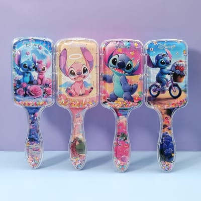 Disney Animatie Lilo & Stitch Kam Serie Cartoon Stitch Randaccessoires Lucht Kussen Massage Kam Meisjes Studentenkam Random 1pcs beige