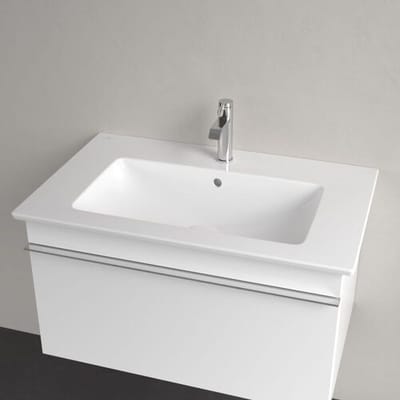Villeroy & Boch Venticello - Meubelwastafel 80x50 cm, met overloop, kraangat, CeramicPlus, alpine wit 41048LR1