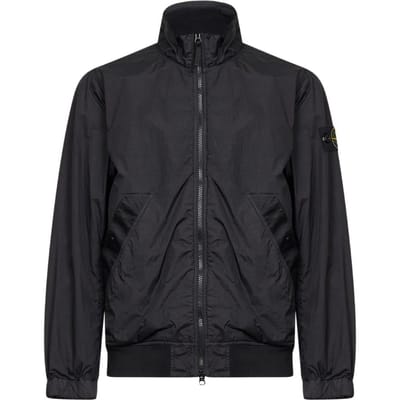 Stone Island Zomer 26 Opstaande Kraag Geribbelde Badge Lange Mouwen Jas Heren jassen L1S154100111S0A23V0029 XL black