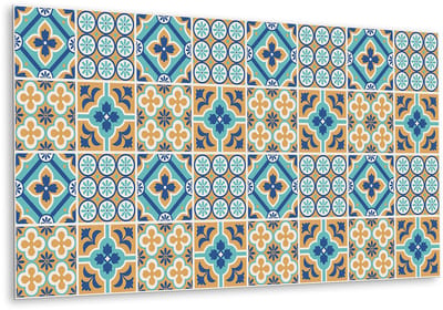 Tulup PVC Wandpaneel - Decoratief Patroon Vinyl Wandpaneel - 100 cm x 50 cm - Veelkleurig Wandpaneel PVC - 1 stuk - Vinyl Wandpaneel - Mozaïek Muurpaneel - Wandbekleding Vinyl - Plaktegels Keuken en Badkamer