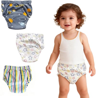 Baby trainingsbroekjes - 3 stuks - M - 7,5~12 kg - Ongeveer 7-24 maanden - Taille 21 cm - Heupen 23 cm - Kruis breedte11 cm Lengte 22 cm - Meerlaagse gaas luierzak trainingsbroekjes - Stoffen luiers voor jongens en meisjes - Ademende luiers - Wasbaar
