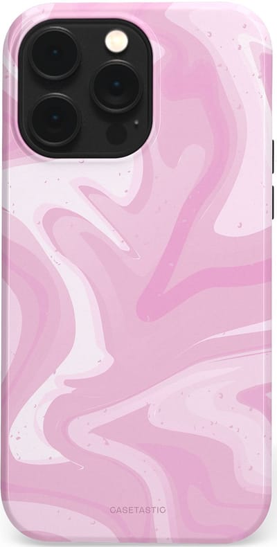 Casetastic hoesje geschikt voor Apple iPhone 14 Pro Max - MagSafe - Dubbellaagse bescherming - Zoet Roze Marmer - Fashion Case - Lichtroze Wit