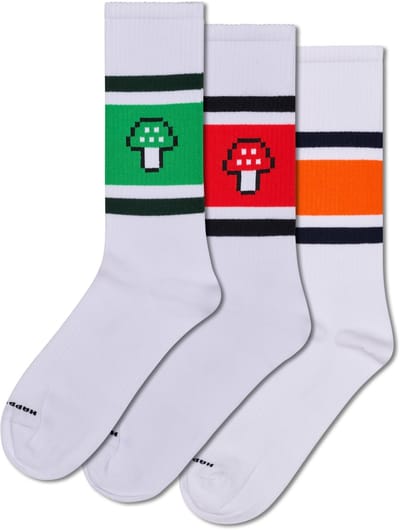 Happy Socks Mushroom Sneaker Socks (3-pack) - unisex sokken - roze - Unisex - Maat: 36 - 40