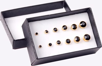 Oorbellen balletje set / Stud Balls /oorbellen set / Top Kwaliteit / Earrings Set /Oorbellen Knopjes / Stud Balls/ Zwart en Gold / 6 paar Kerst cadeau & Sinterklaas cadeau / verjaardag Cadeau