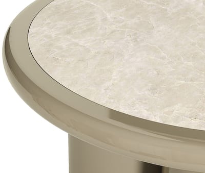 Vente-unique Salontafel van marmer en MDF - Beige en gelakt taupe - DIRAMA