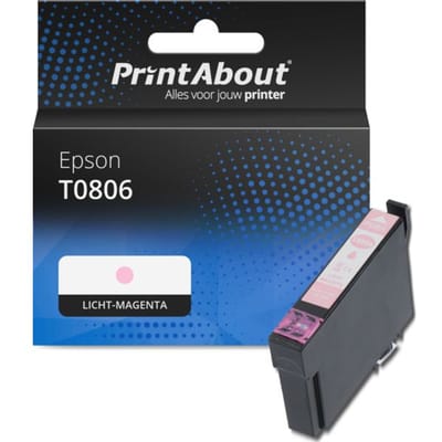 PrintAbout huismerk Inktcartridge T0806 Licht-magenta Geschikt voor Epson