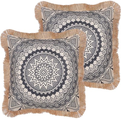 GERANIUM - Sierkussen set van 2 - Beige - Polyester