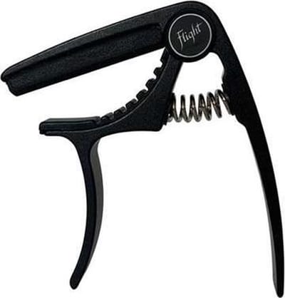 Flight FC-BK Aluminium Ukulele Capo Zwart met Veermechanisme