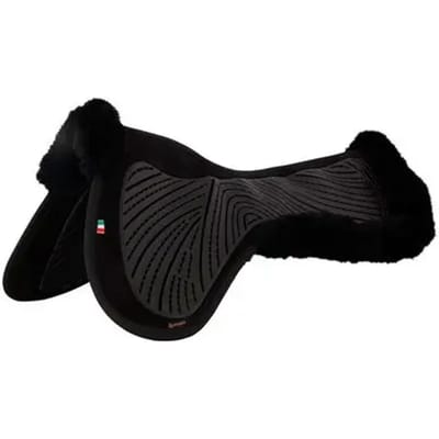 Zadelonderlegger voor paarden met zachte gel van schapenvacht BR Equitation Twin Sided