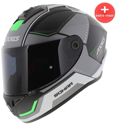Axxis Draken S helm Sonar mat zwart grijs groen
