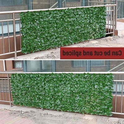 Kunstmatige Heggenomheining - Decoratieve Afrastering - Buiten Decoratie - Lichtbestendig PVC - Kan Gesneden Worden - Groen
