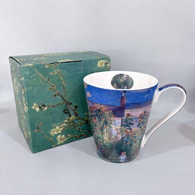 Mok Bone China Licht Luxe High End Gevoel   Gepersonaliseerde Mok in Olieverfstijl Zeeanemoon Paardenbloem Waterbeker Thuisgebruik 370ml
