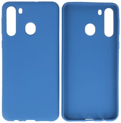 Hoesje Geschikt voor de Samsung Galaxy A21 - Backcover Color Telefoonhoesje - Navy