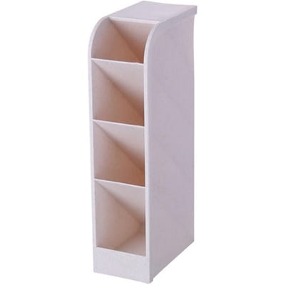 Schuine Pennenhouder 4 Vakken Multifunctionele Plastic Bureau Kantoorartikelen Houder Opbergdoos voor Kantoor Roze beige