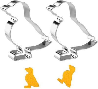 Dailygoods- Koekjesvorm Gans - 2 Stuks - Roestvrij Staal - 10,2 cm - Koekjes Uitstekers - Ideaal voor Bakken - Betrouwbare Kwaliteit - Koekjesuitsteker