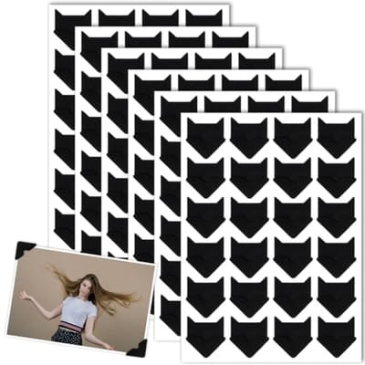 144 zwarte fotohoekjes - zelfklevend, herbruikbaar en beschadigingsvrij