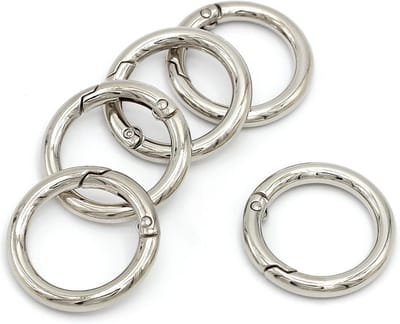Ronde karabijnhaken met veerslot – 10 stuks zinklegering