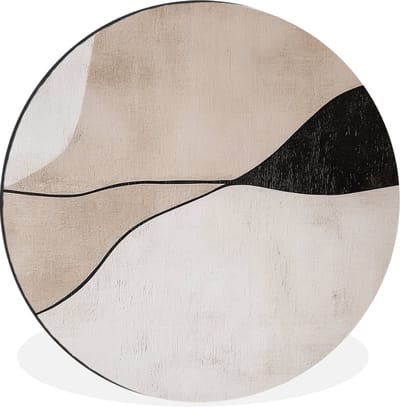 WallCircle - Wandcirkel - Muurcirkel - Contourlijnen - Abstracte landschap - Aluminium - Dibond - 30x30 cm - Binnen en Buiten