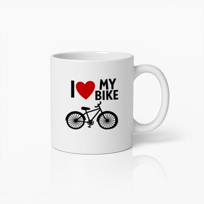 I Love My Bike Koffiemok 330ml – Leuke Fietsmok met Fiets Ontwerp – Perfect Cadeau voor Wielrenners & Fietsliefhebbers
