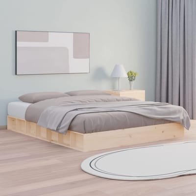Houten Bedframe - Slaapmeubel - Slaapkamer Inrichting - Massief Hout Constructie - 160 x 200 cm - Bruin