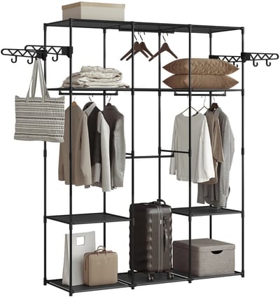 Kledingrek - Kledingrek Metaal - Kledinghangers - Kledingrekken - Rek - Kledingrek Wand - Kleding - Garderobekast - Garderobe Kast - Organizer - Organizer Kleding - Organizer Schoenen - Slaapkamer Meubel - Meubilair - Kapstok - Kapstokken