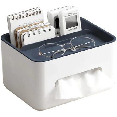 Tissuebox Servethouder Opbergruimte voor Afstandsbedieningen Bureau Organizer Kantoor Multifunctionele Opbergcontainer voor Allerlei Spullen Thuis gray