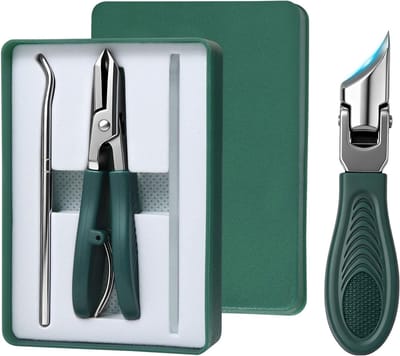 3-delige Nagelknipper Set met Scherpe Hoekige Rvs Bladen, Ideaal voor Ingegroeide Teennagels, Inclusief Vijl en Haak voor Dikke Teennagels bij Senioren en Volwassenen