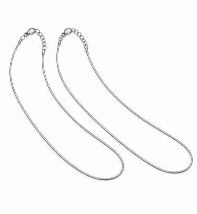 EmmyRovi – Verzilverde Ketting 55 cm – Set van 2 – Basis Ketting voor Hangers