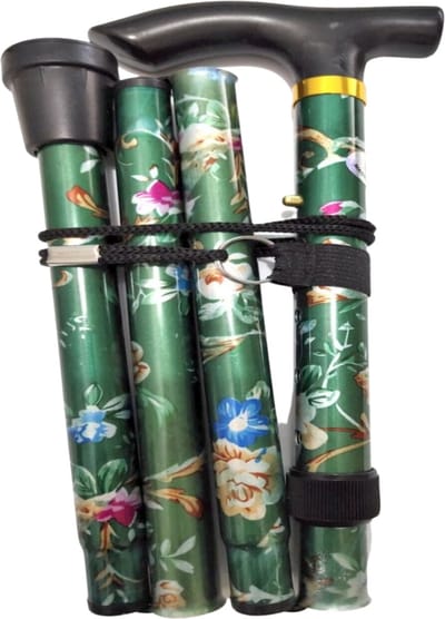 Bovista Opvouwbare Wandelstok - Inklapbare Wandelstok - Wandelstok Opvouwbaar - Wandelstokken Verstelbaar - Loopstok - Mannen - Vrouwen - Bloemen - Groen