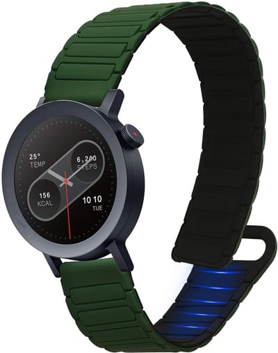 kwmobile sporthorloge band geschikt voor CMF Watch Pro 2 / Watch Pro 1 bandje - Smartwatch of activity tracker polsband - Met magneetsluiting - In donkergroen