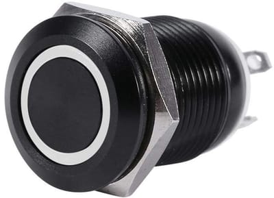 By shayne - Momentane Led-Schakelaar - Waterdicht - Automatisch Herstel - Zwart - Drukschakelaar - Geschikt voor Diverse Toepassingen - 12 mm