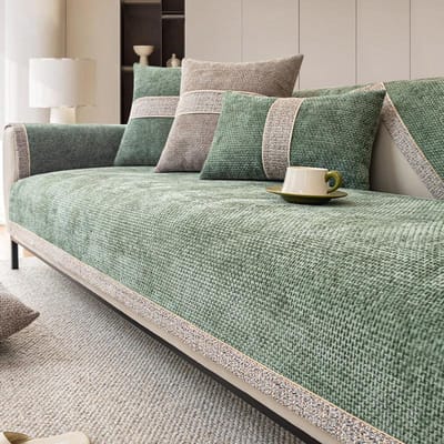 Chenille Sofahoes Effen Kleur Vier Seizoenen Universele Sofa Handdoek Antislip Bankkussen voor Woonkamerbanken Beschermhoes 70x70cm 1pcs