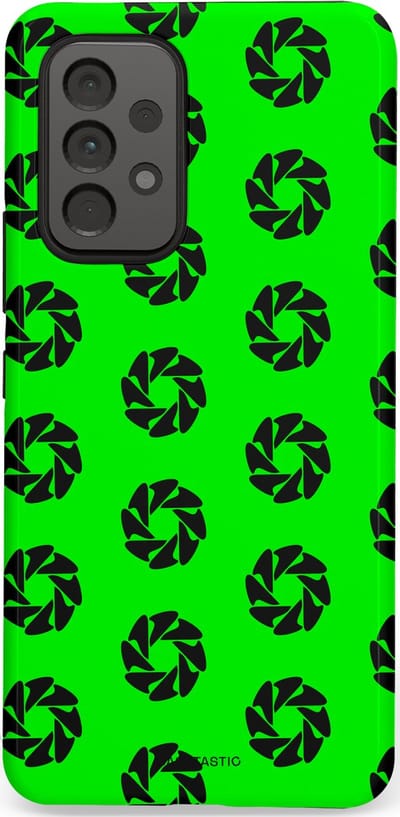 Casetastic hoesje geschikt voor Samsung Galaxy A53 (2022) 5G - Dubbellaagse bescherming - Neon Groene Cirkels - Fashion Case - Groen Zwart